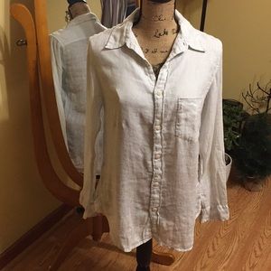 NWT Menthol Linen Button Up Blouse